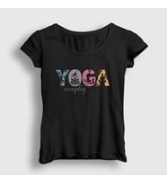 Presmono Kadın Beyaz Everyday Meditasyon Hediye Yoga T-Shirt 508441tt (Siyah)