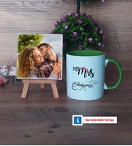 Eşe Hediye Mrs Fotoğraflı Dekoratif Taş, Kupa Bardak Beyaz Hediye Yıl Dönümü Hediyesi (Model 14)