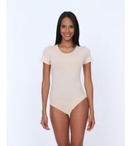 NBB U Yaka Kısa Kollu Alttan Çıtçıtlı Body/Atlet -2945 (Ten)