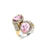 Kadın Sitrin Taşlı Otantik Gümüş Yüzük Dgn20983 (Açık Pembe)