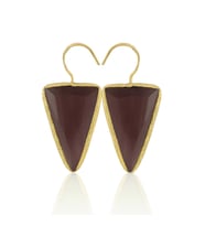 Kadir Jewellery 22 Ayar Altın Kaplama Vintage Küpe -El İşçiliği Ve Hipoalerjenik Küpe (Bordo)