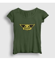 Presmono Kadın Sarı Yellow Aerosmith T-Shirt 7328tt (Haki)