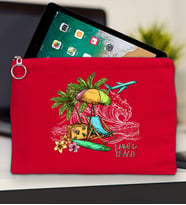 BK Gİft Yaz Temalı-9 Tablet Çantası 30x21cm(12 Renk Seçeneği), Ipad Çantası, Baskılı Tablet Kılıfı (Kırmızı)
