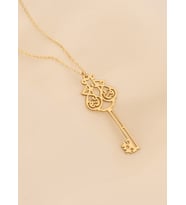 DKMN Gümüş 925 Ayar Gümüş El Fettah Anahtar Kolye (Gold)