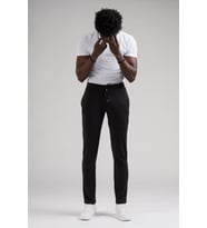 Paul Martin Slimfit Beli Lastikli Ve İplikli Full Likralı Yazlık Jogger Pantolon (Siyah)