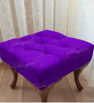 Kapitoneli Makyaj Pufu Ayak Ucu Puf Ceviz Ayak (45*45) (Lila)