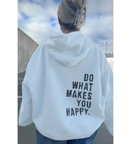 Do What Baskılı Oversize Sweatshirt (Beyaz)