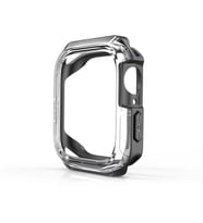 Apple Watch 44mm Sert PC Ekran Koruyucu + Silikon Kasa Koruyucu (Füme)