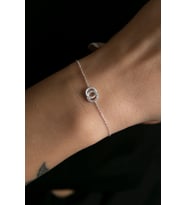 Elika Silver Kadın İç İçe Halka Model 925 Ayar Gümüş Bileklik (Gümüş)