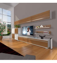 Decoraktiv Eko 8 Mdf Std Tv Ünitesi Tv Sehpası (Beyaz - Ceviz)