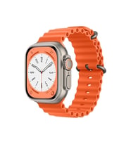 Watch 8 Ultra Serisi Uyumlu Şık Tasarımlı 49mm Ocean Silikon Akıllı Saat Kordon (Turuncu)