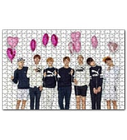 Cakapuzzle BTA Koreli Gençler Kalpli Balonlar  Puzzle Yapboz MDF (Ahşap) (500 Parça)