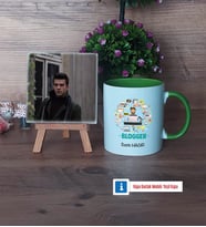 Blogger Fotoğraflı Dekoratif Taş, Kupa Bardak Beyaz Hediye (Model 14)