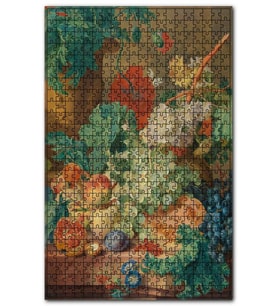Cakapuzzle Meyveler ve Kasımpatı Çiçekleri Yağlıboya Puzzle Yapboz MDF (Ahşap) (1000 Parça)