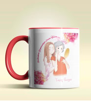 Kişiye Özel Sarılmalara Doyamadığım Annem Pembe Kupa Bardak (Kırmızı)