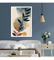 Tekli Ahşap Lamine Çerçeveli Mdf Tablo Soyut Soft Tasarım (Beyaz)