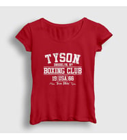 Presmono Kadın Sarı Boxing Club Mike Tyson T-Shirt 157880tt (Kırmızı)