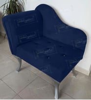 Yeni Model Tekli Köşe Koltuğu Josefin Bench Gümüş Ayak (Lacivert)