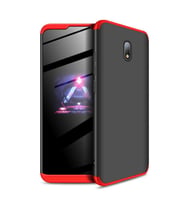 Xiaomi Redmi 8A Kılıf Zore Ays Full Koruma Kılıf (Siyah-Kırmızı)