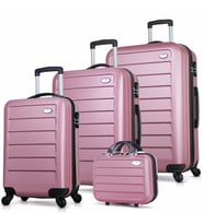 My Valice Ruby Abs Kabin Orta Büyük ve Makyaj Boy 4'lü Travel Valiz Seti (Rose)