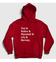 Presmono Unisex Gri Names How I Met Your Mother Kapüşonlu Sweatshirt 195610tt (Kırmızı)