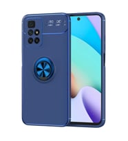 Xiaomi Redmi 10 Kılıf Zore Ravel Yüzüklü Silikon Kılıf (Mavi)