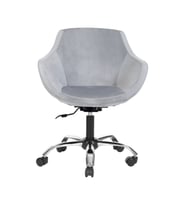 Krom Metal Ayaklı Ofis Çocuk Odası Çalışma Sandalyesi (AYARLANILABİLİR) MONOKO (Gri)