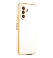 Huawei Nova Y70 Kılıf Zore Bark Kenarları Altın Renk Kılıf (Beyaz)