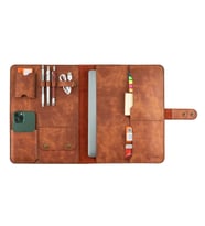 Twingold Kişiye Özel %100 Deri Rainbow Macbook Organizer 12-13-14" Antrasit (Turuncu)