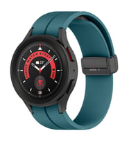 Samsung Galaxy Watch 6 40 43 44 47mm Uyumlu Kavisli Coastal Manyetik Tokalı Silikon Kordon (Petrol Mavisi)