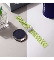Samsung Galaxy Watch Active 2 44mm Kordon 20mm Şeffaf Baklalı Kordon (Sarı)