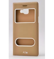 Galaxy A5 2016 Kılıf Dolce Kapaklı Kılıf (Gold)