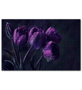 Cakapuzzle Mor Laleler  Puzzle Yapboz MDF (Ahşap) (255 Parça)