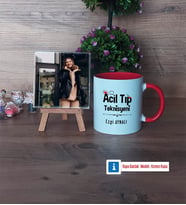 Acil Tıp Teknisyeni Fotoğraflı Dekoratif Taş, Kupa Bardak Beyaz Hediye (Model 2)