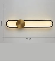 60 Cm Modern Led Duvar Uzun Aplik (Siyah-Sarı)