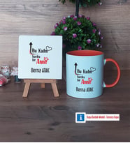 Harika Anne Dekoratif Taş, Kupa Bardak Kırmızı Hediye (Model 12)