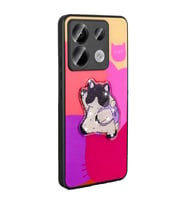 Xiaomi Redmi Note 13 Pro 5G Kılıf Parlayan Kabartmalı İkonik Figürlü Amas Silikon Kılıf (Mor)