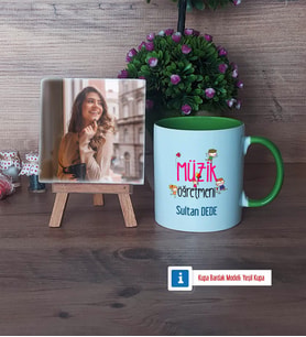 Müzik Öğretmeni Fotoğraflı Dekoratif Taş, Kupa Bardak Beyaz Hediye (Model 14)