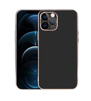 iPhone 12 Pro Kılıf Viyana Yüzeyi Buzlu Transparan Tasarım Kılıf (Siyah)