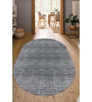 Dijital Baskılı Kaymaz Taban Yıkanabilir Oval Salon Halısı Mutfak Halısı Yolluk NDO-HY-1243 (Gri)