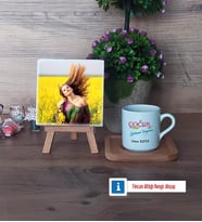 Çocuk Gelişim Uzmanı Fotoğraflı Dekoratif Taş, Ahşap Altlıklı Türk Kahvesi Fincanı Hediye Öğretmenler Günü Hediyesi (Model 1)