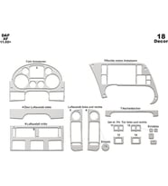 Meriç® DAF XF Ön Torpido Kaplama Maun 18 Parça 2002-2005 (Alüminyum)