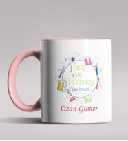 Kişiye Özel Fen ve Teknoloji Öğretmeni Tasarımlı Siyah Renk Kupa  (Pembe)