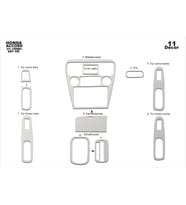 Meriç® Honda Accord Euro Ön Torpido Kaplama Maun 11 Parça 1998-2002 (Alüminyum)