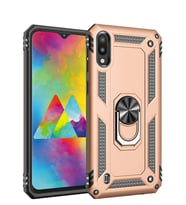 Microsonic Samsung Galaxy M10 Kılıf Military Ring Holder (Gold)
