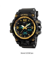 Skmei Analog Led Dijital Su Geçirmez Kol Saati (Sarı)