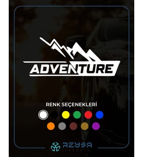 Adventure 4x4 Araba Sticker siyah 20x10 CM (Beyaz)