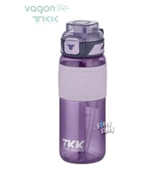 TKK 600 ML Çift Kullanım Pipetli/Rahat içim Bpa İçermeyen Taşıma Askılı Tritan Su Matarası FFTKK1019-600 (Mor)