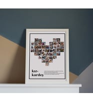 KIZ KARDEŞ YAZILI KALP KOLAJ ÇERÇEVE (RENKLİ) (Beyaz)