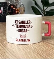 Kişiye Özel Efsaneler Temmuzda Doğar Hediye Lüks Fincan Doğum Günü Hediyesi (Pembe)